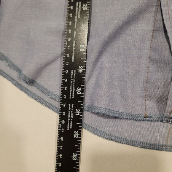 VINTAGE Wrangler Chambray Pearl Snap Button Up Mens Sz XL Western Cowboy Rodeo - Picture 9 of 9